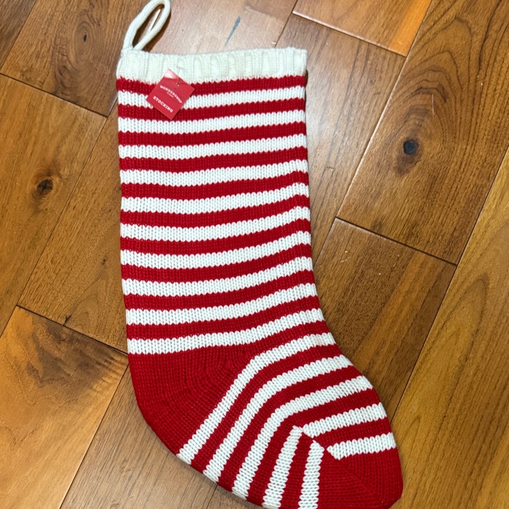 Wondershop Red and White Knit Holiday Stocking